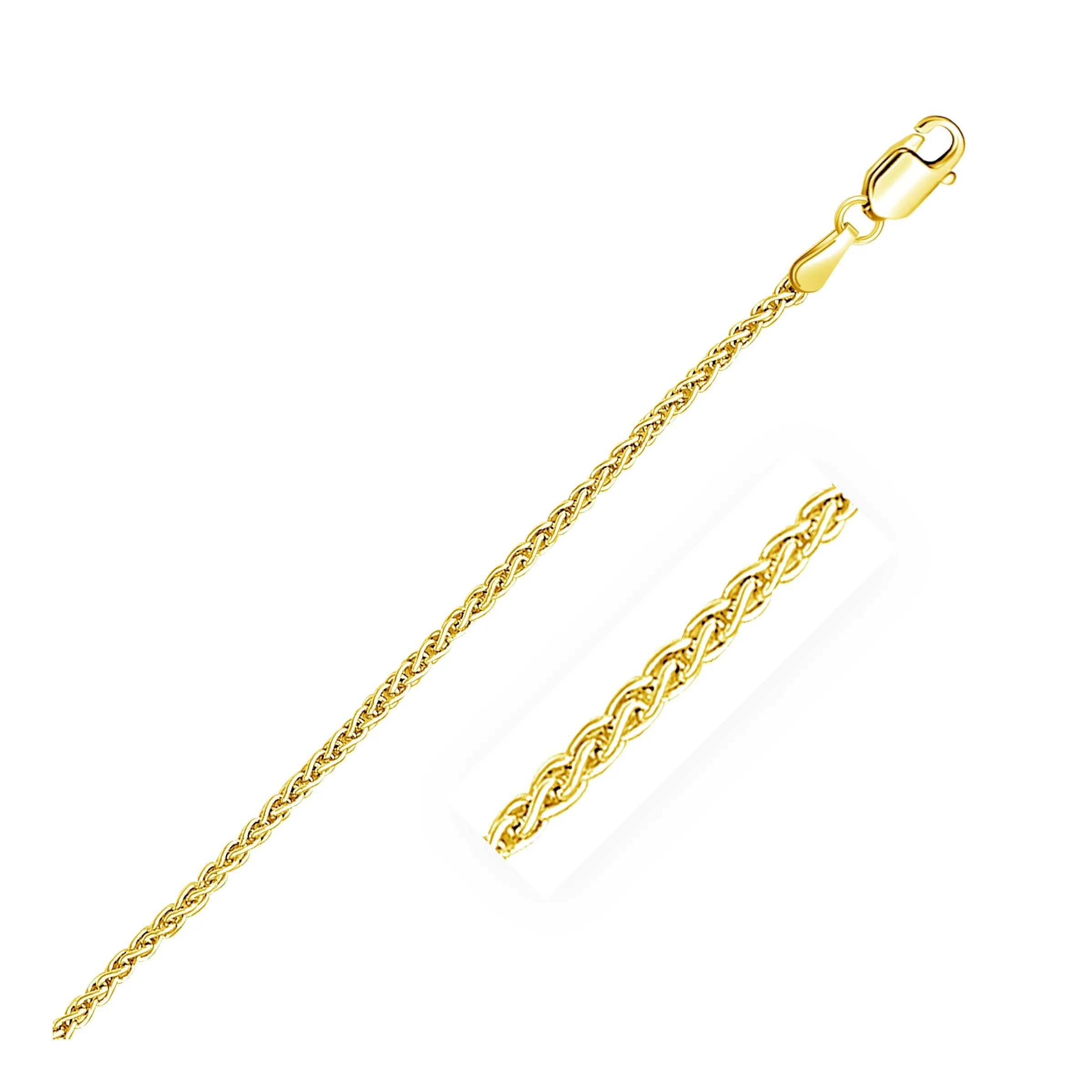2.1mm 14k Yellow Gold Round Wheat Chain-rx75351-20