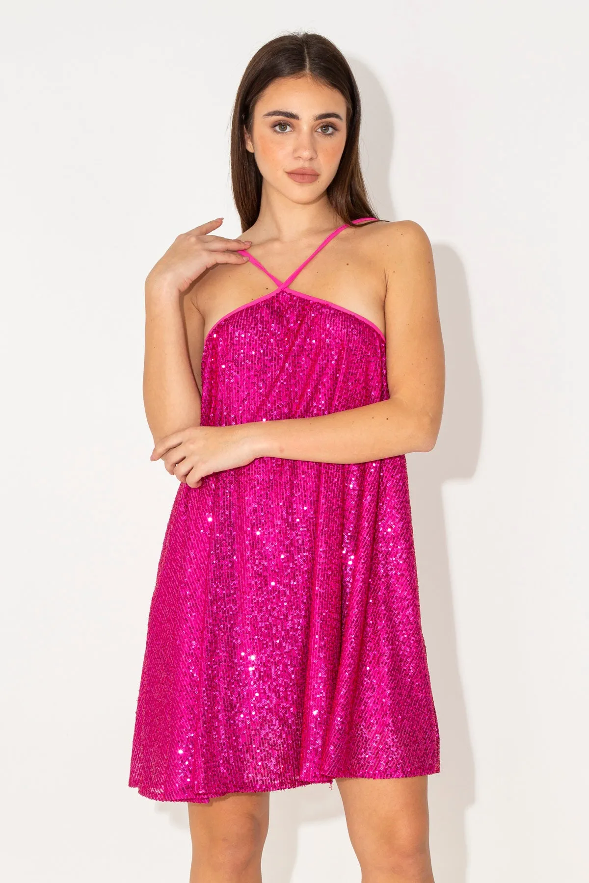 Abito corto in paillettes