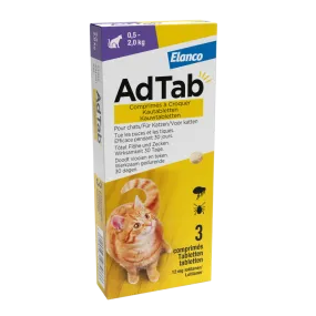 Adtab kauwtablet voor katten (0,5 - 2,0 kg) 3 tabletten
