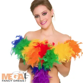 Adults Rainbow Feather Pride Festival Costume Boa