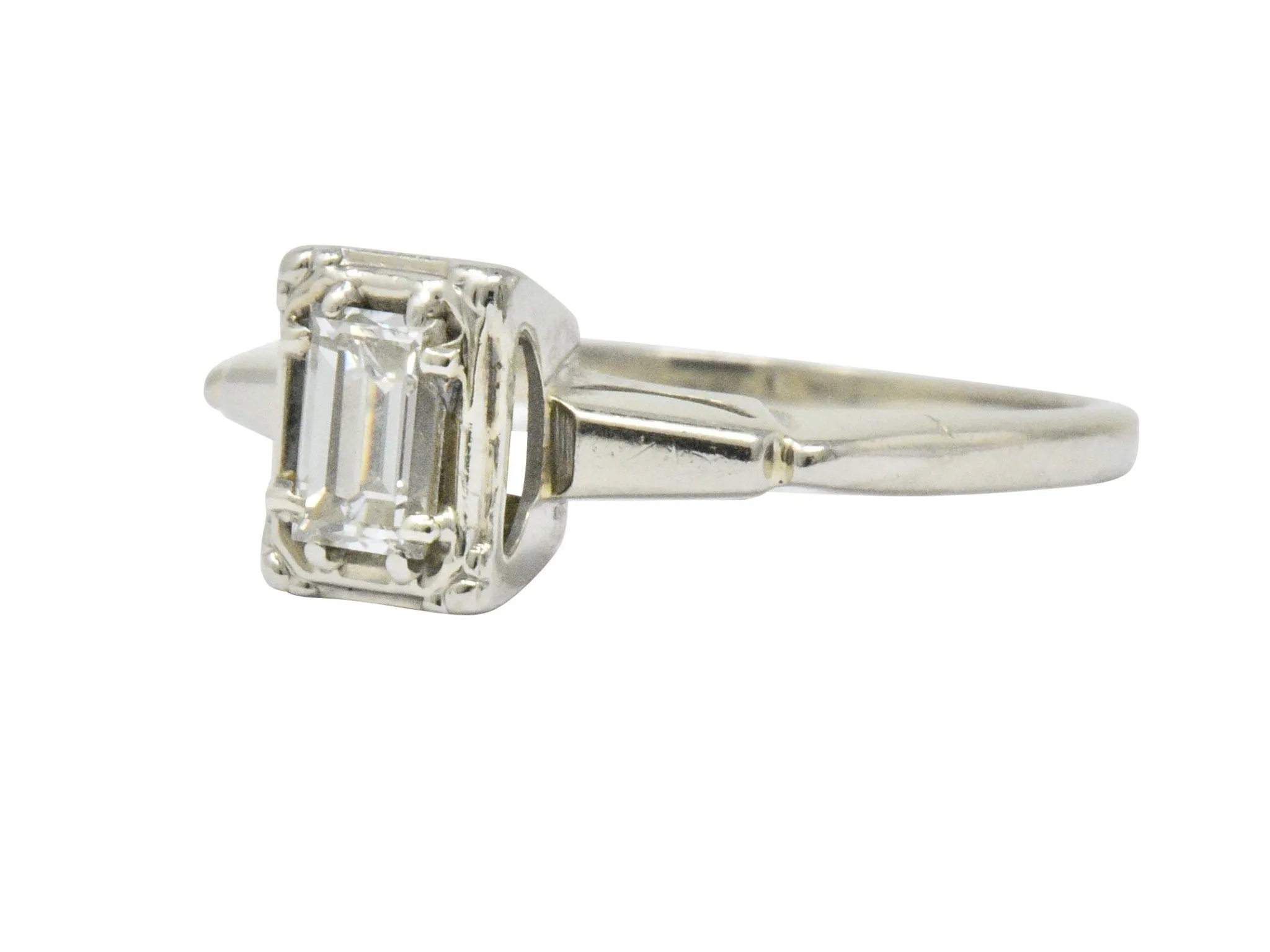 Art Deco 0.35 CTW Diamond 14 Karat White Gold Engagement Ring