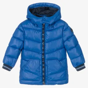 Boys Blue Hooded Puffer Coat