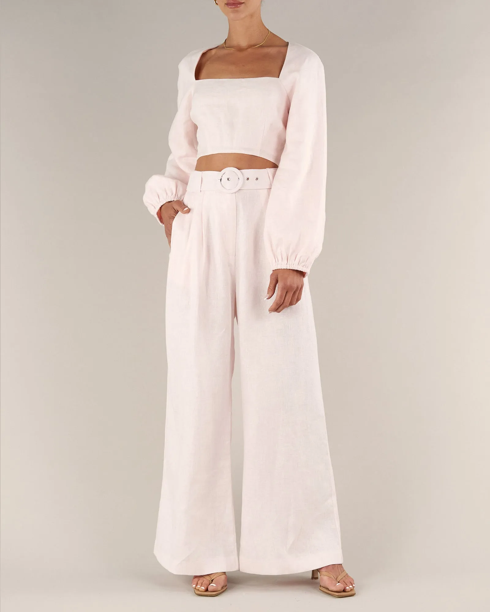 Bridgette Linen Pant - Rosewater