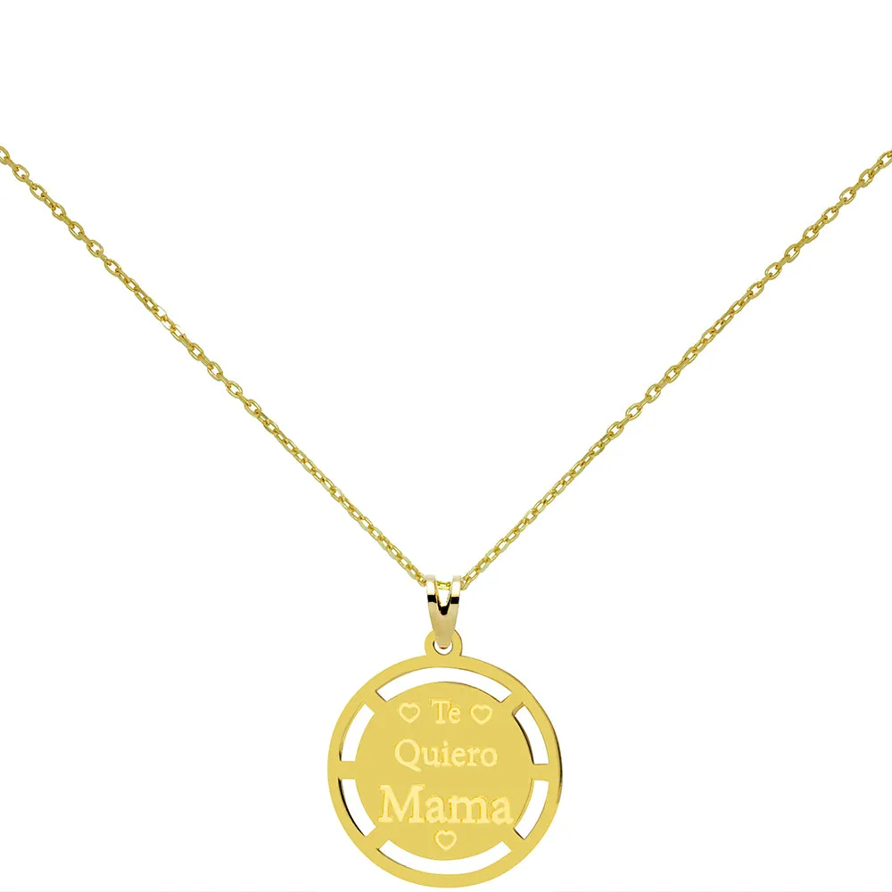 Collar te quiero mamá oro