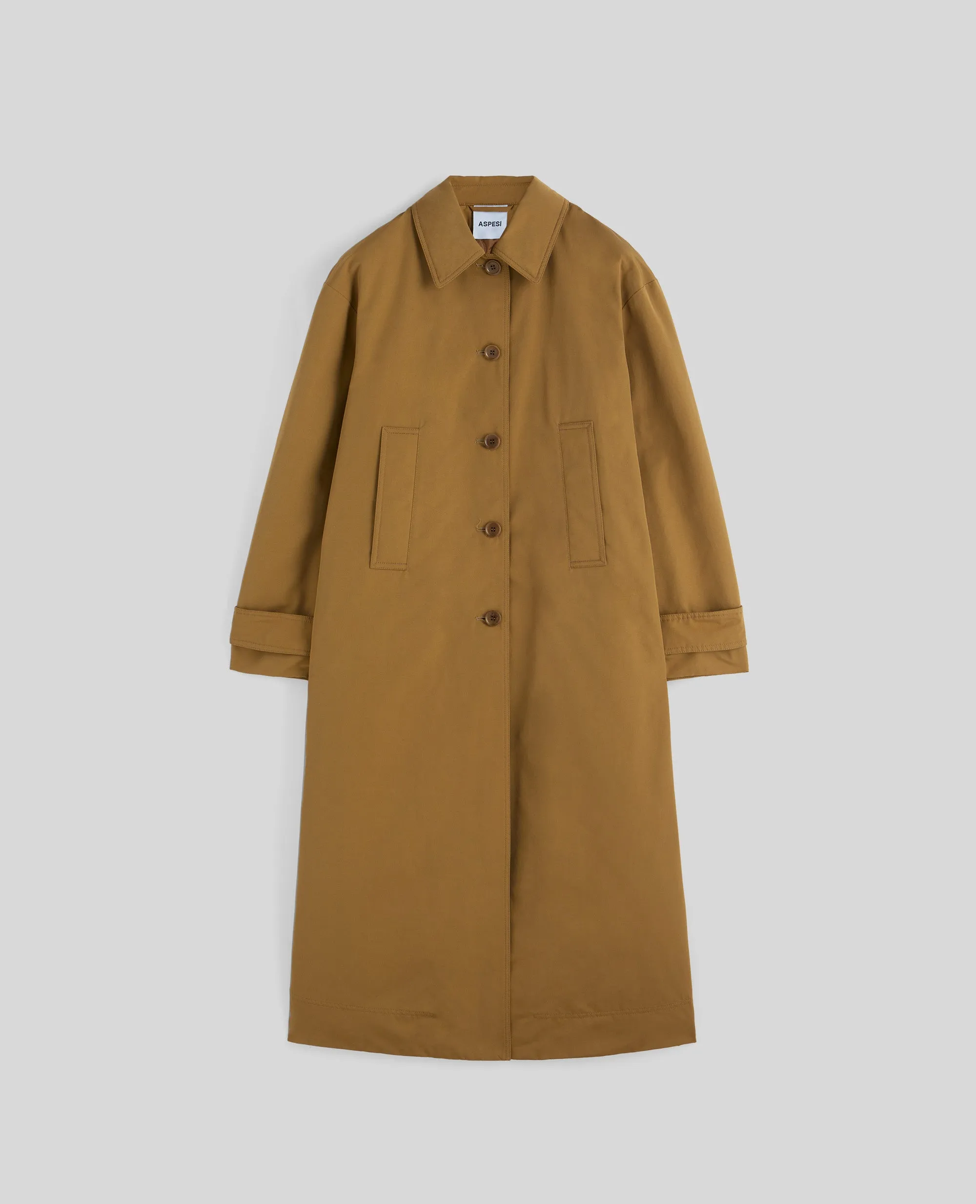 eleanor cotton canvas long coat - camel