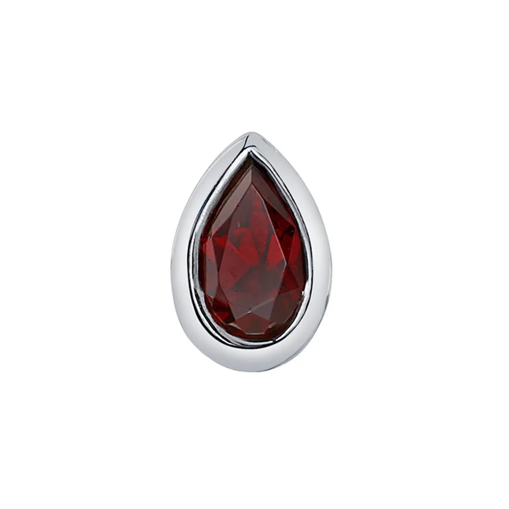 Garnet Pear Threaded End in Gold