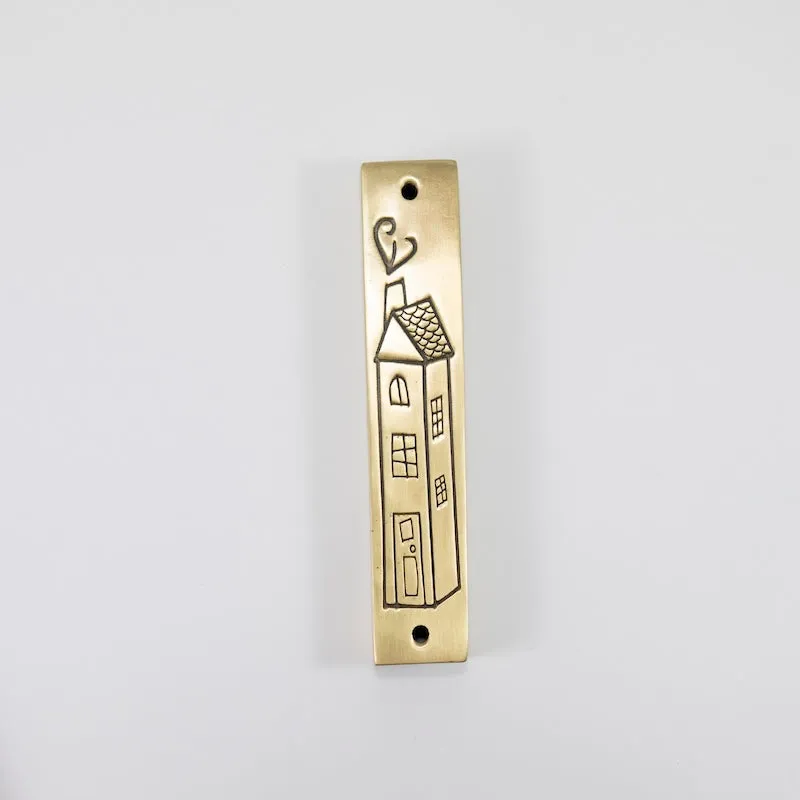 Home (Sweet Home) Brass Mezuzah