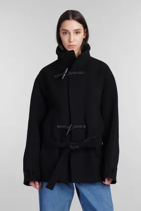 Lemaire Coat In Black Wool