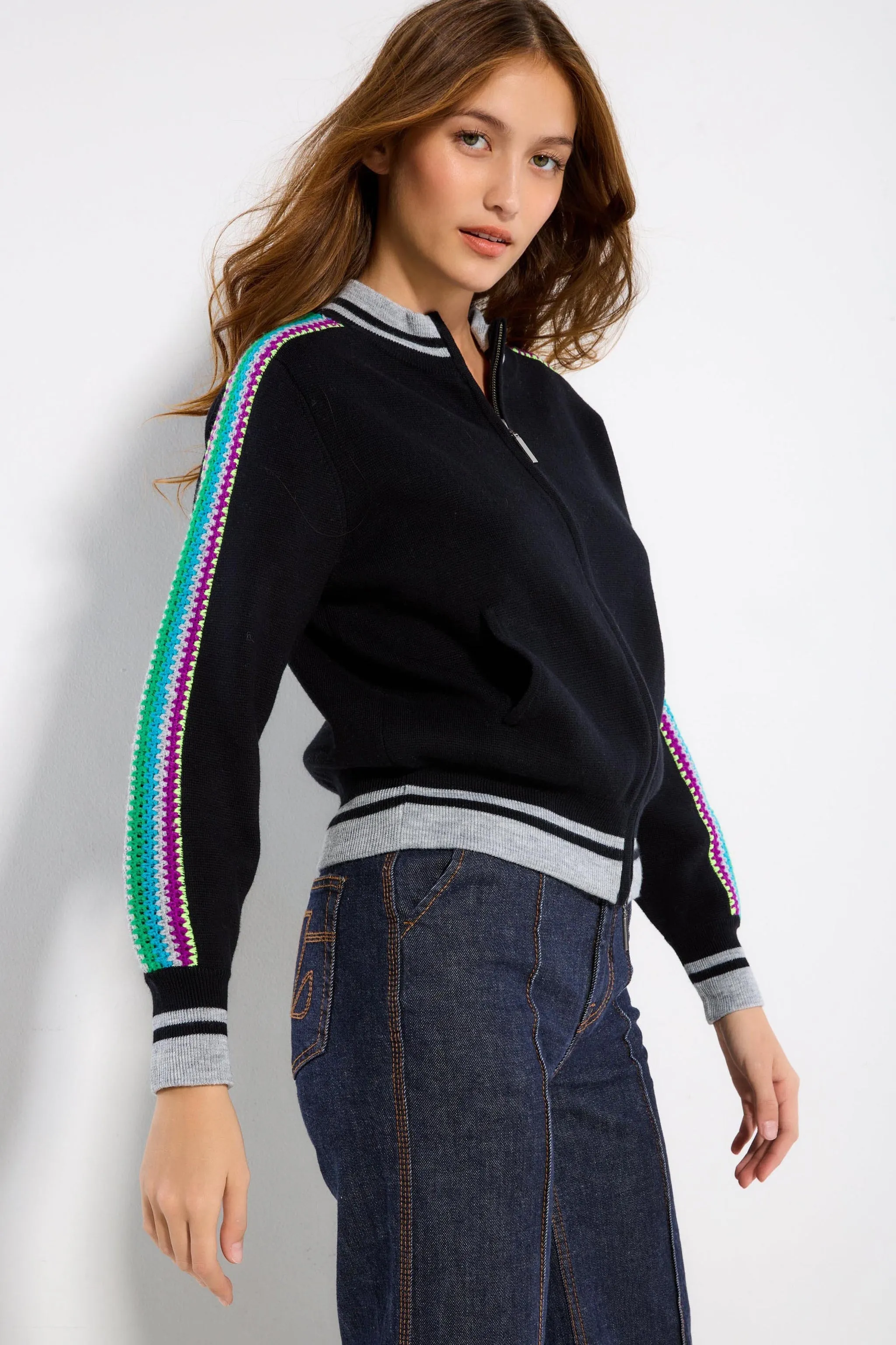 Lisa Todd    Boho Bomber Jacket Black
