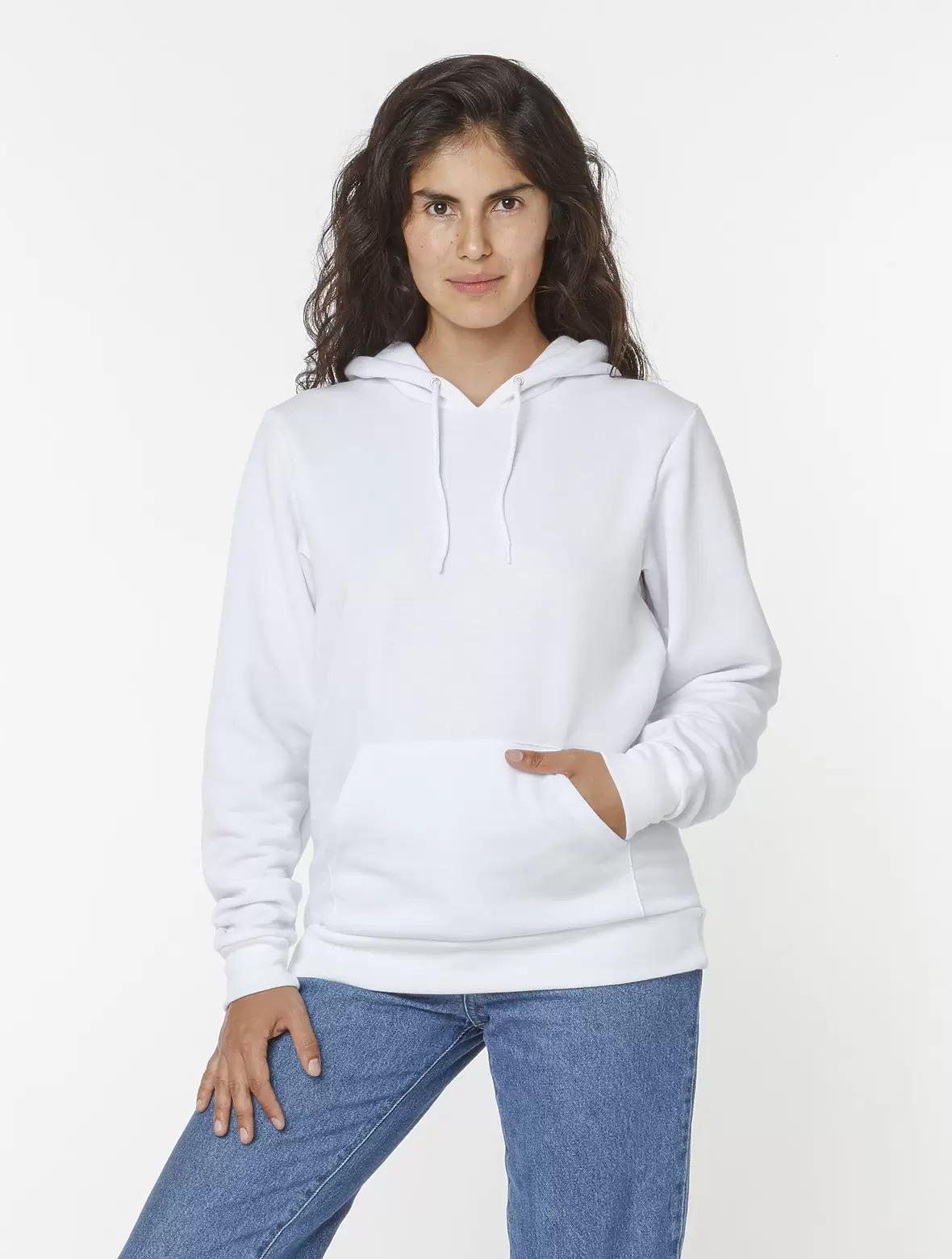 Los Angeles Apparel F98 50/50 Drop Shoulder Plain Pullover Hoody SKU: F98