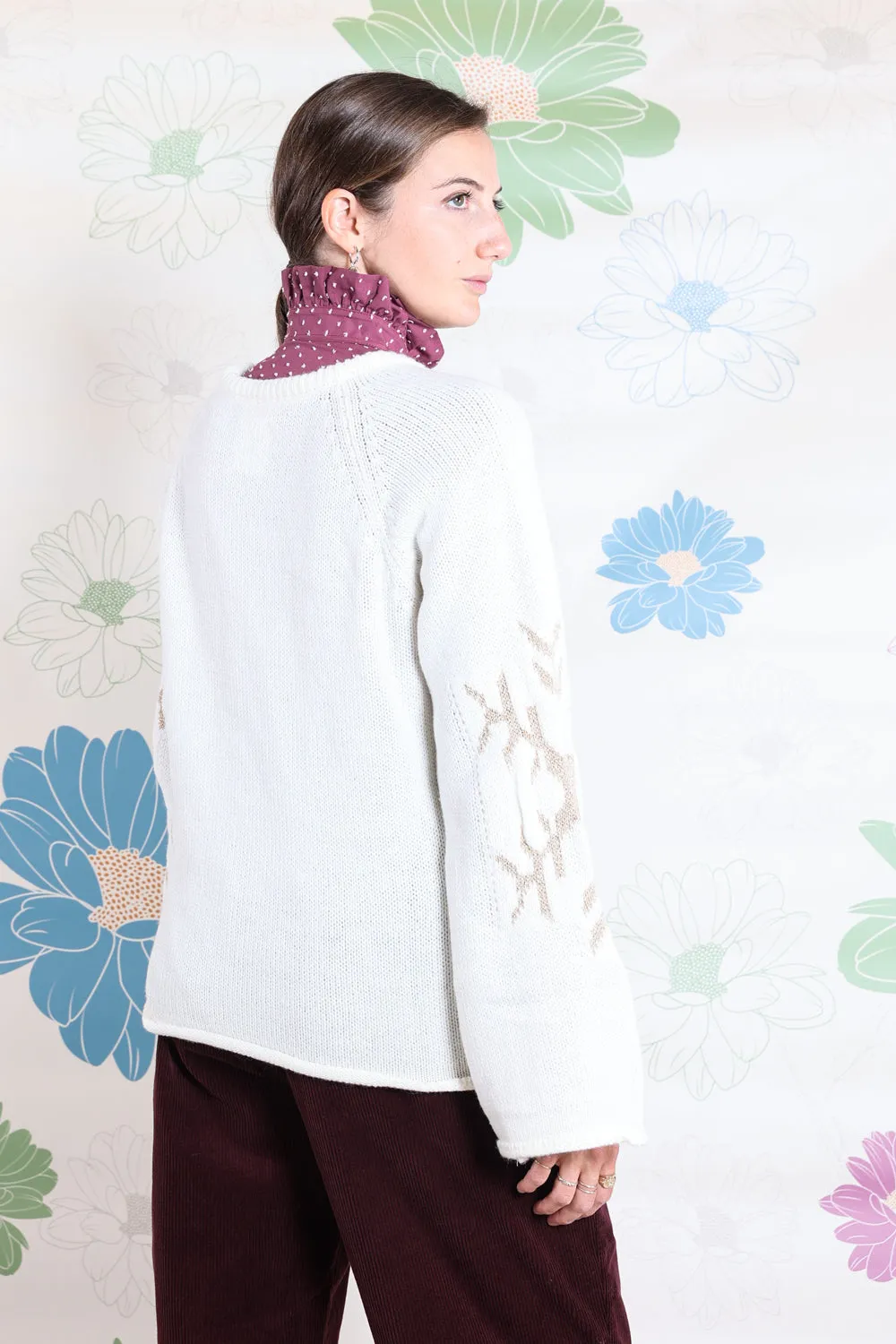 MAGLIONE SNOWFLAKE PANNA LOUREX GOLD