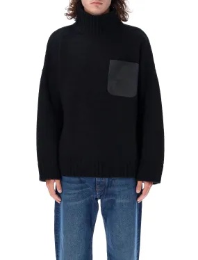 Patch Pocket Turtleneck Sweater