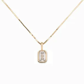 Patia Necklace Emerald Cut Diamond, 14K Yellow Gold (One of a kind)