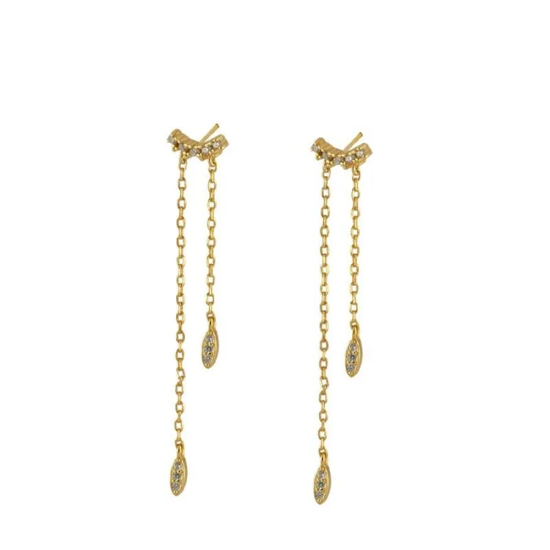 Pendientes DOS CADENAS ORO