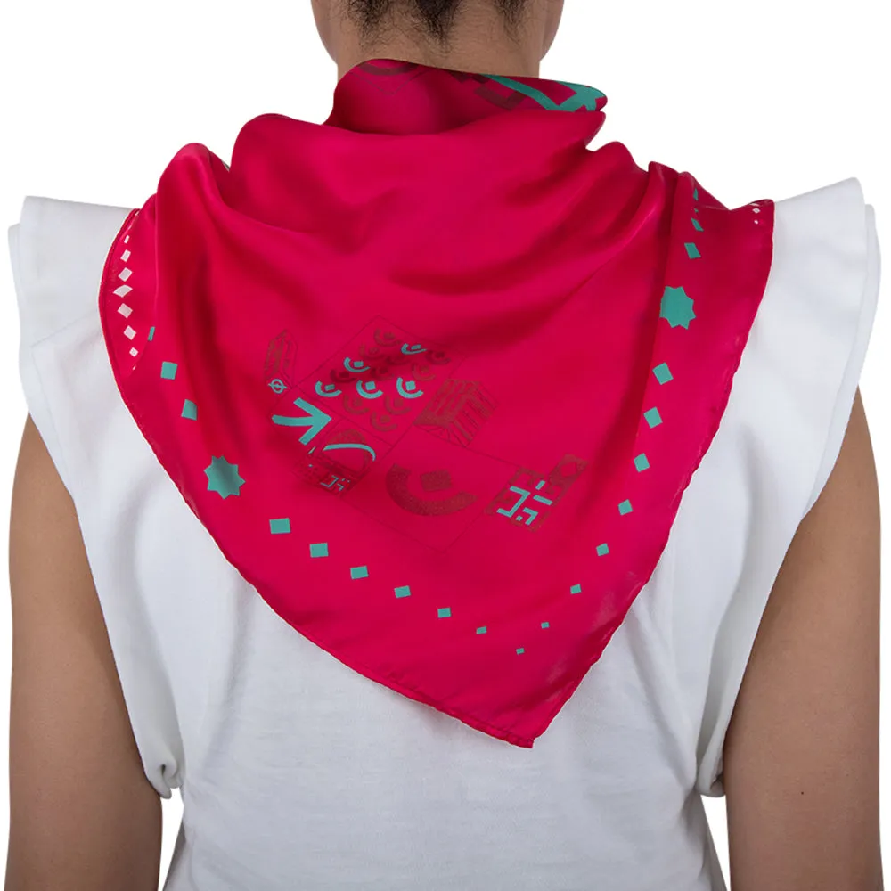 Premium Ladies Scarves Victory Magenta and Talent Turqouise