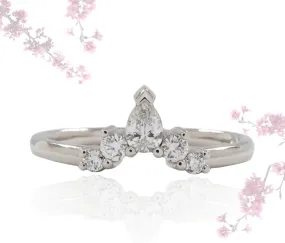 Princess Cr Platinum Ring with Diamonds