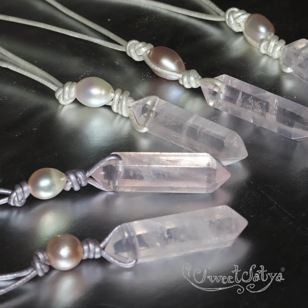 Rose Quartz Pearl Goddess Necklace