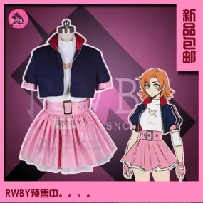 Rwby Season 4 Nora Valkyrie Christmas Cosplay Costume Halloween Dress Shirt+Skirt +Coat+Waistband+Gloves+Elbowsupporter