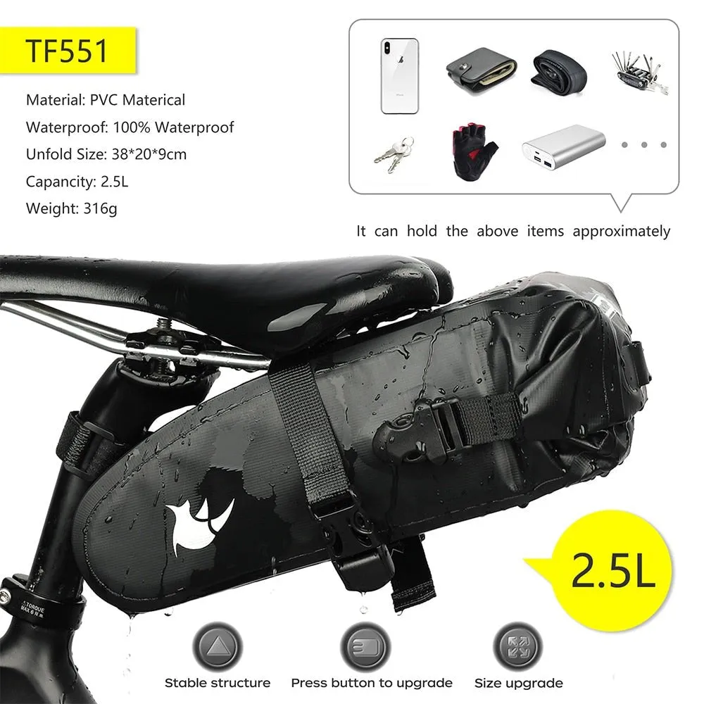 Sacoche de selle de vélo imperméable 5L/10L/13L Rhinowalk - RK511 series