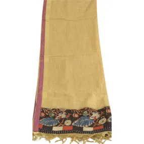 Sanskriti Vintage Dupatta Long Stole Pure Cotton Golden Woven Kota Doria Scarves