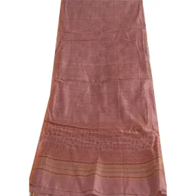 Sanskriti Vintage Long Dupatta Stole Cotton Silk Pink Hand-Block Printed Scarves