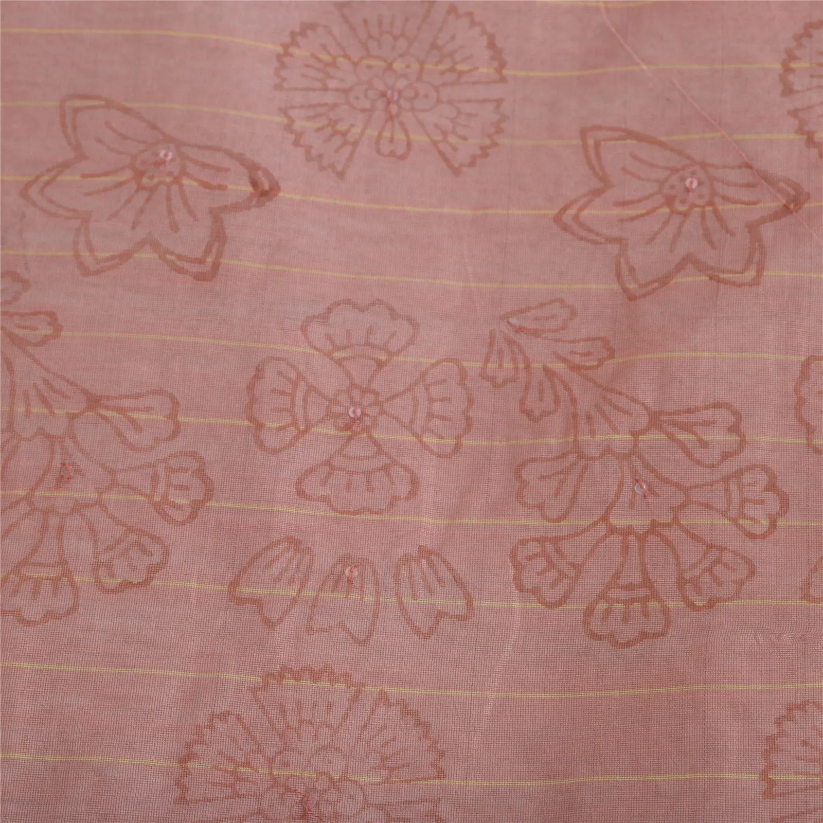 Sanskriti Vintage Long Dupatta Stole Cotton Silk Pink Hand-Block Printed Scarves