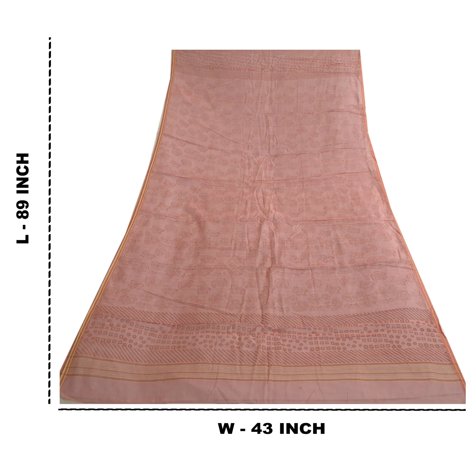 Sanskriti Vintage Long Dupatta Stole Cotton Silk Pink Hand-Block Printed Scarves