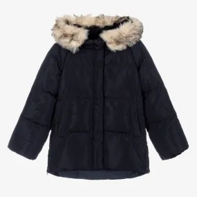 Teen Girls Blue Puffer Coat