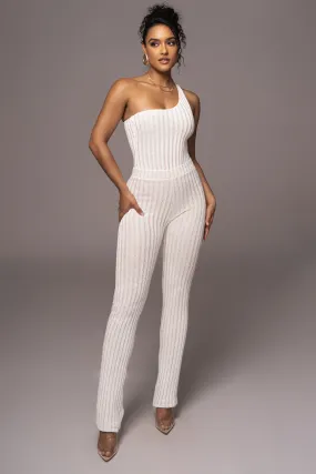 White Better Together Ribbed Pants