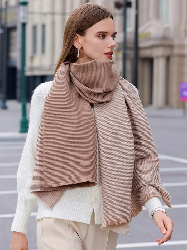 Women Scarves Color Block Daily Casual Muffler For Fall Winter
