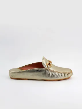 Zapatillas de casa Sophie piel color platino
