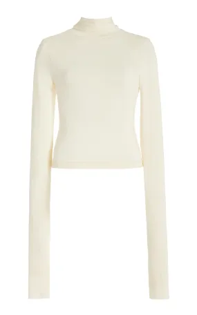 Éterne Cropped Jersey Turtleneck Top